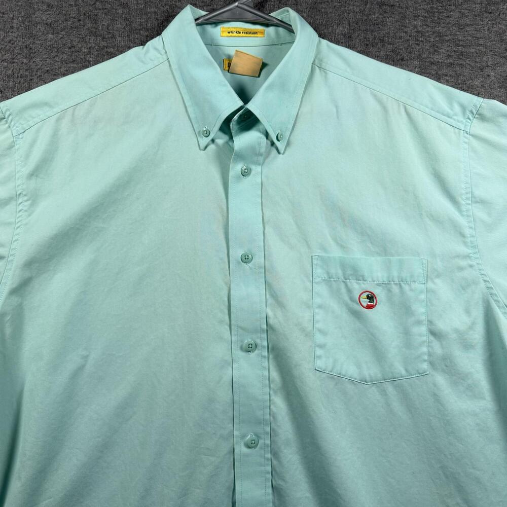 Duck Head Shirt Mens XL Mint Green Button Down Wrinkle Resistant Cotton Casual